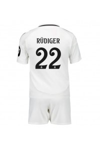 Real Madrid Antonio Rudiger #22 Babyklær Hjemme Fotballdrakt til barn 2024-25 Korte ermer (+ Korte bukser)